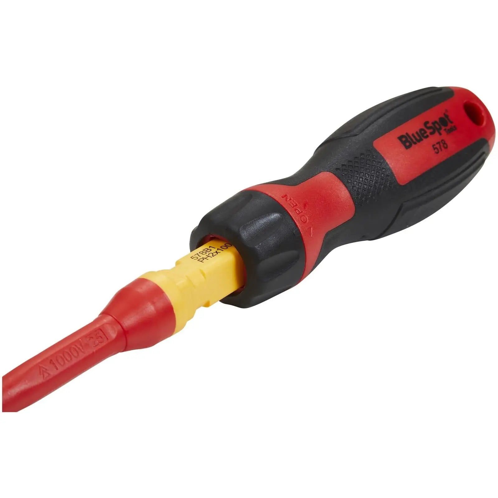 BlueSpot Interchangeable VDE Screwdriver Set Slotted Phillips 8 Piece White Rose Tools