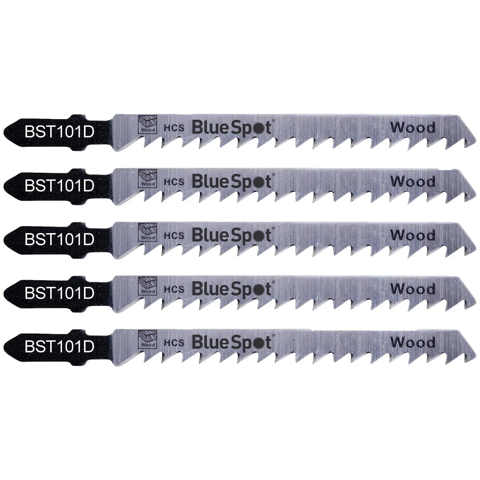 BlueSpot Jigsaw Blades 5 Piece Fast Cut for Wood 6 TPI T101D