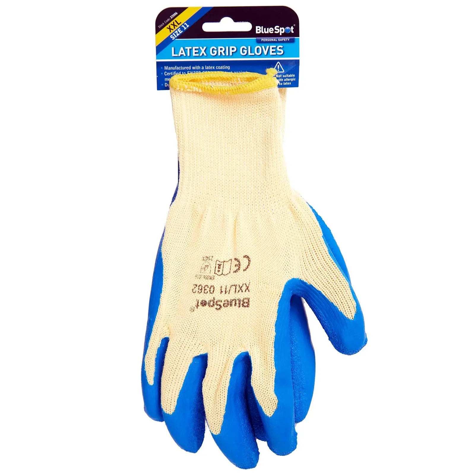 BlueSpot Latex Grip Gloves 1 Pair