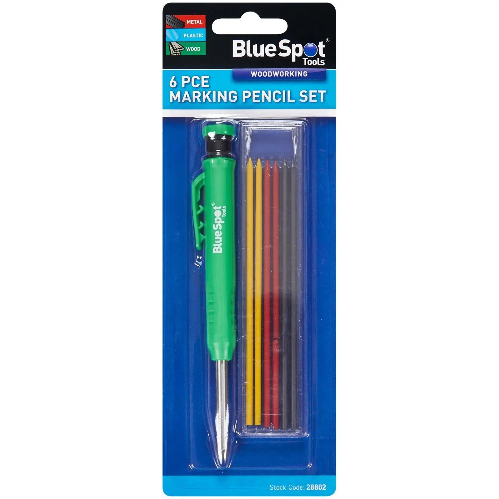 BlueSpot Marking Pencil Set with Coloured Leads White Rose Tools