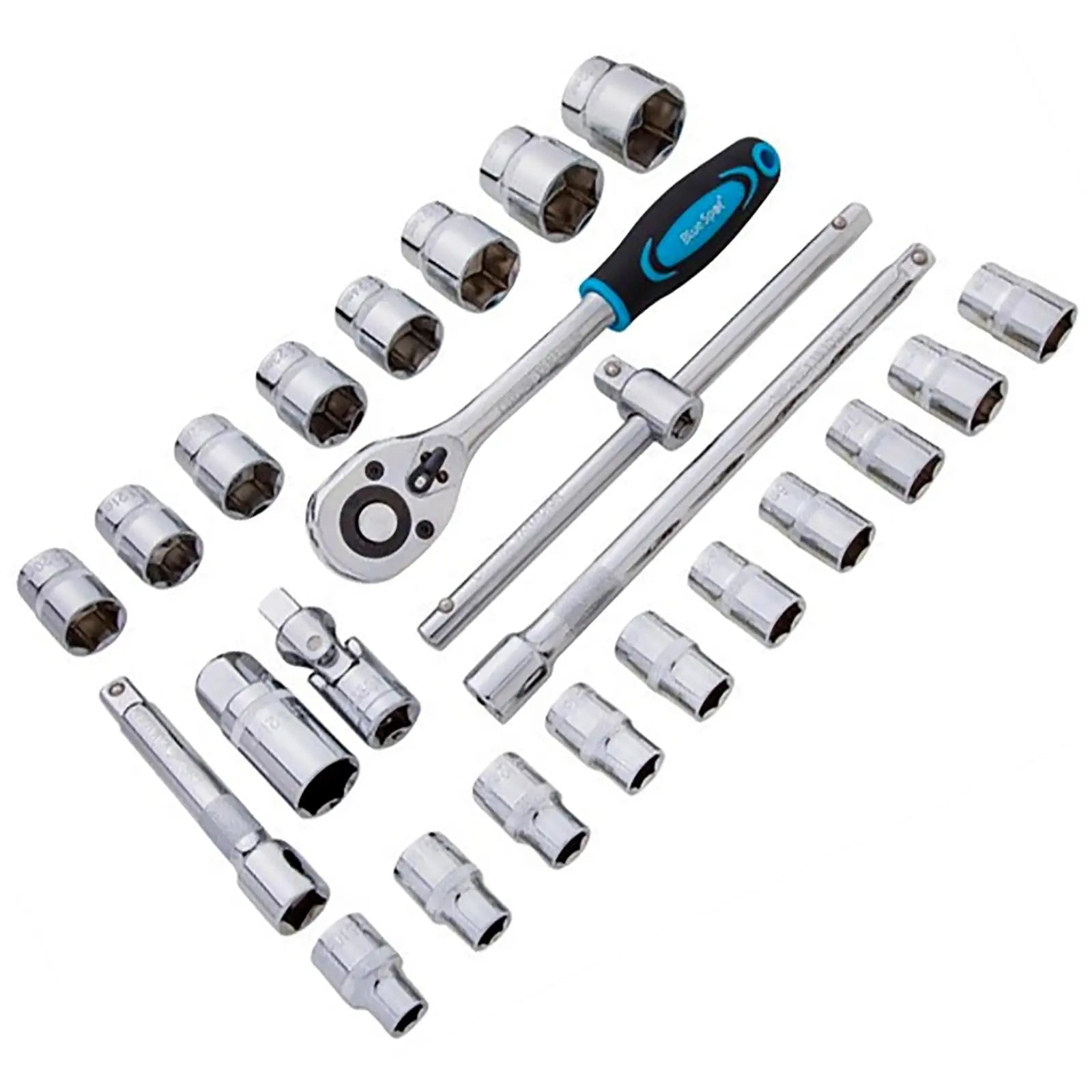 BlueSpot Metric Socket Set 1/2" Drive 24 Piece 10-32mm Plastic Storage Case