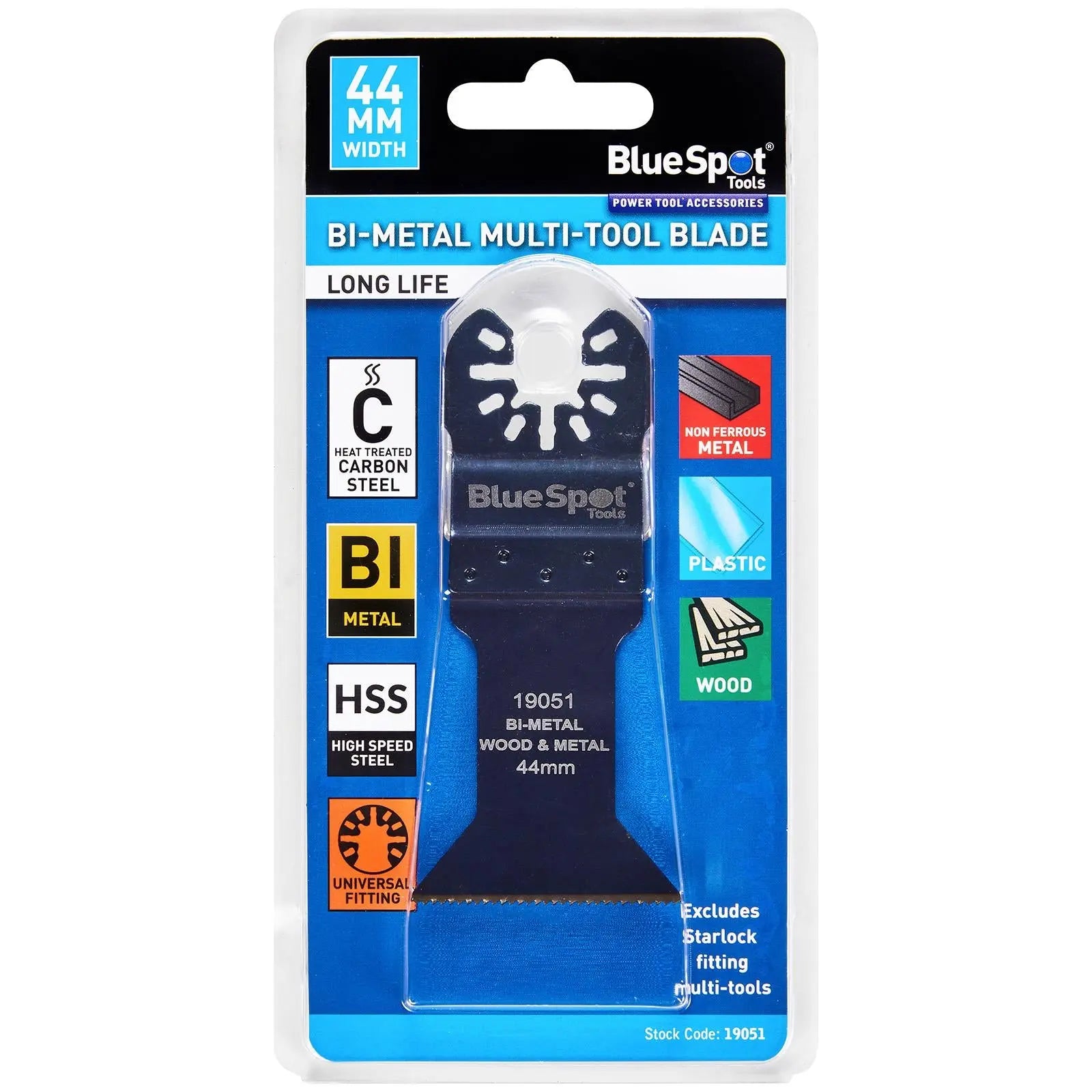 BlueSpot Multi Tool Blade Bi-Metal 44mm OMT for Wood Metal Plastic  White Rose Tools