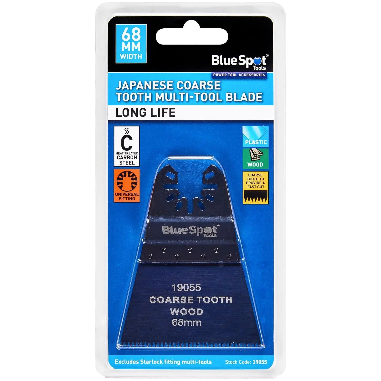 BlueSpot Multi Tool Blade Japanese Coarse Tooth 68mm OMT for Wood Plastic  White Rose Tools
