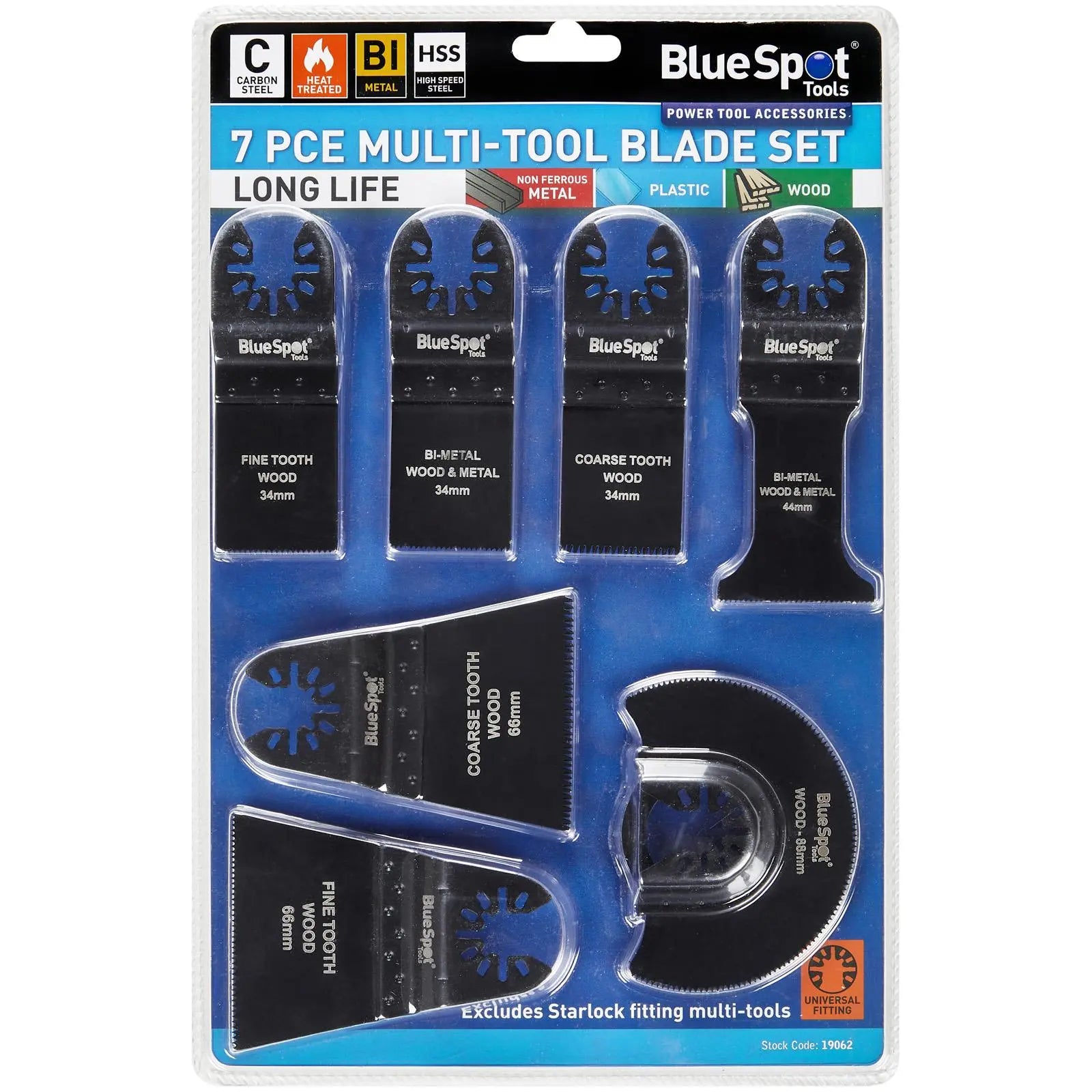 BlueSpot Multi Tool Blade Set OMT 7 Piece White Rose Tools