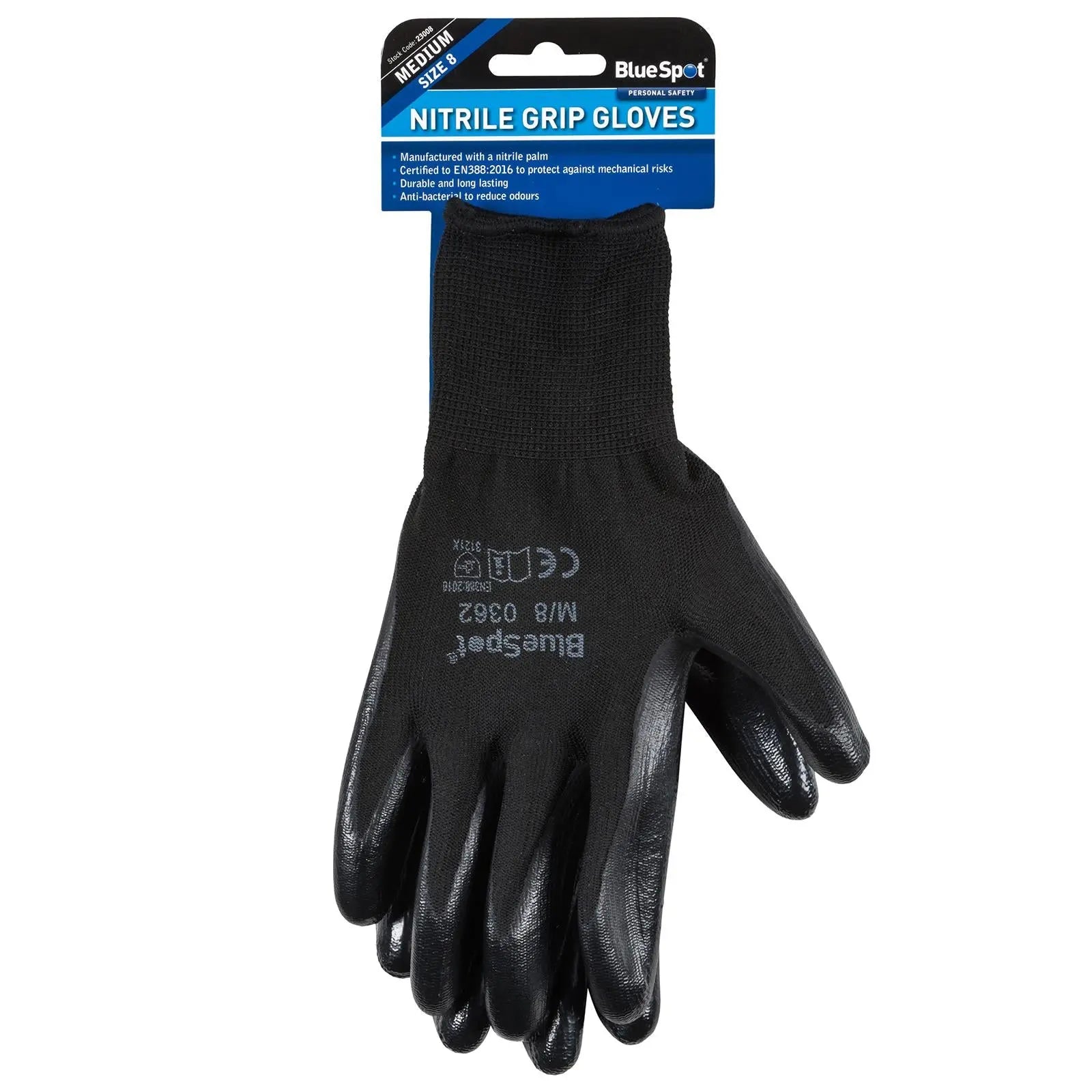 BlueSpot Nitrile Grip Gloves 1 Pair