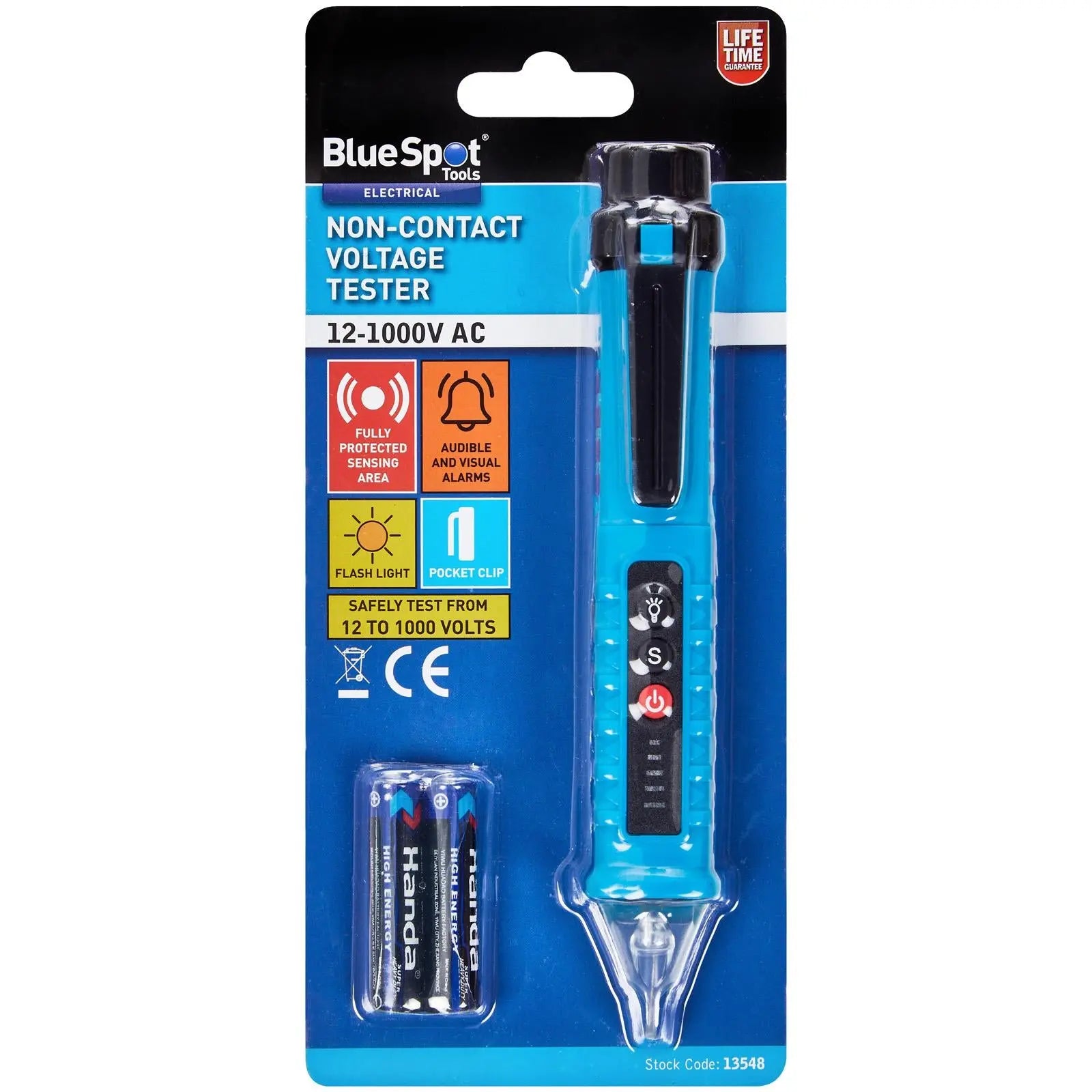 BlueSpot Non Contact Voltage Tester 12-1000V AC White Rose Tools
