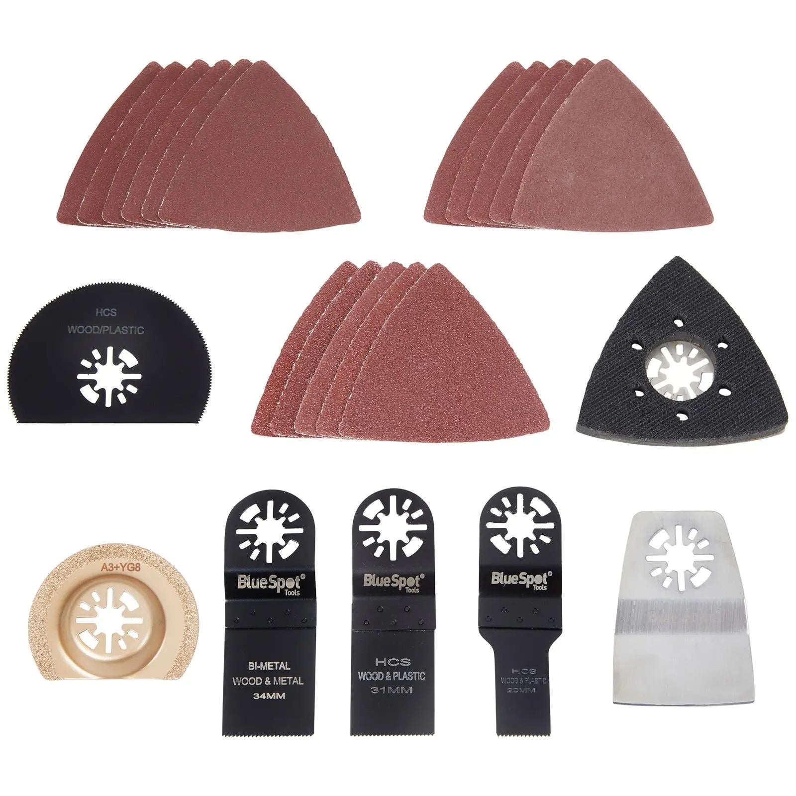 BlueSpot Oscillating Multi Tool Accessory Kit OMT 27 Piece  White Rose Tools