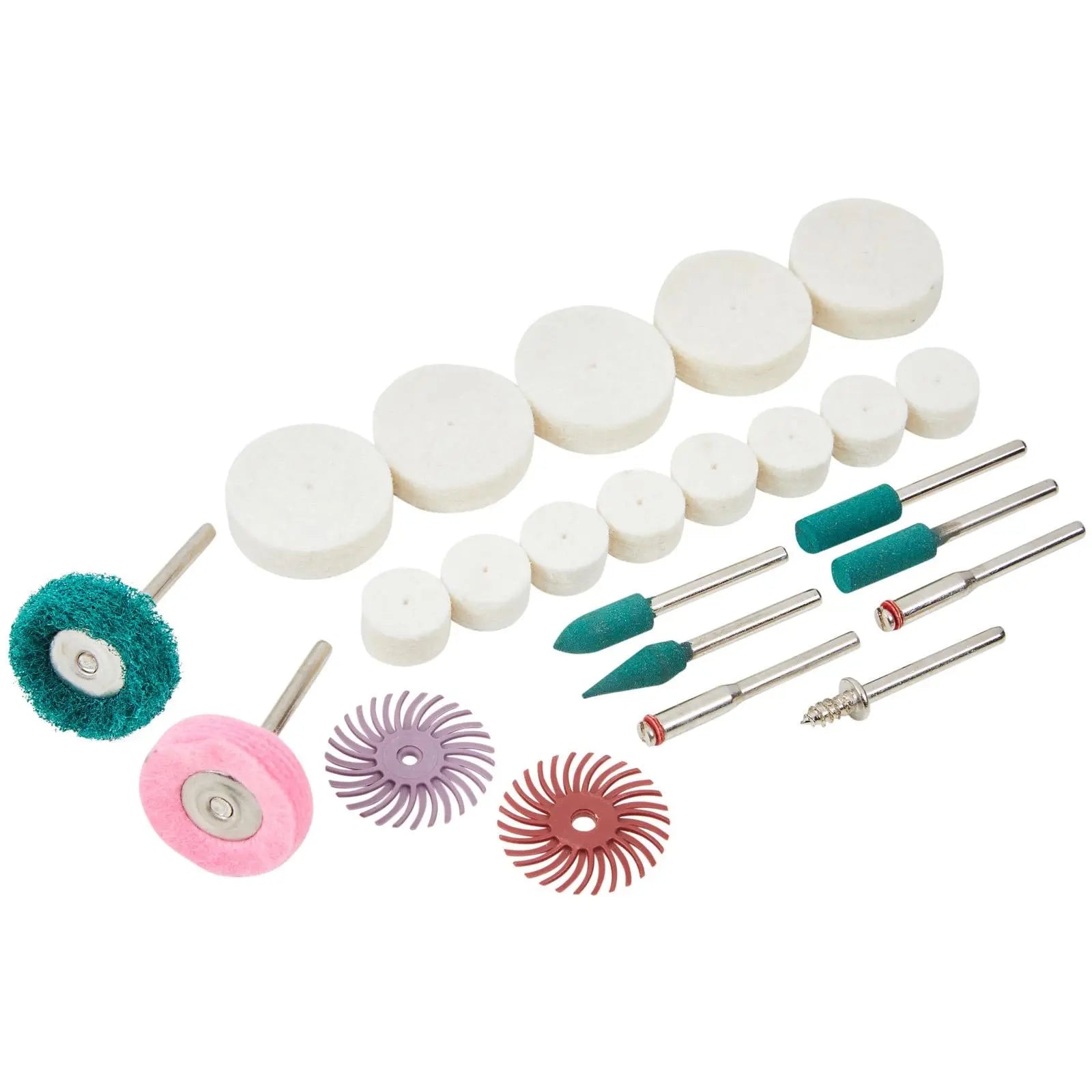 BlueSpot Polishing and Grinding Rotary Tool Accessory Set 24 Piece White Rose Tools
