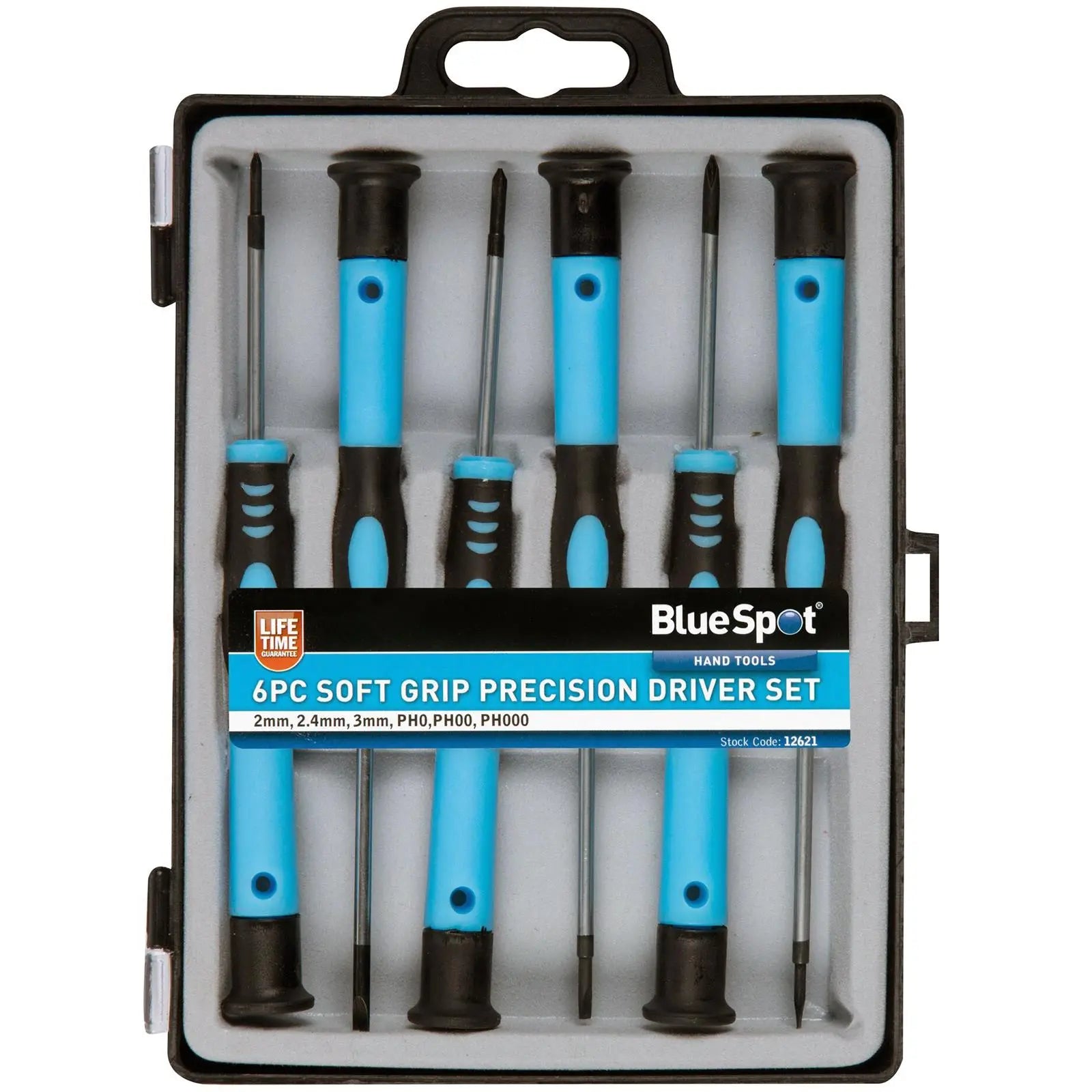 BlueSpot Precision Screwdriver Set Soft Grip Magnetic Slotted Phillips 6pc