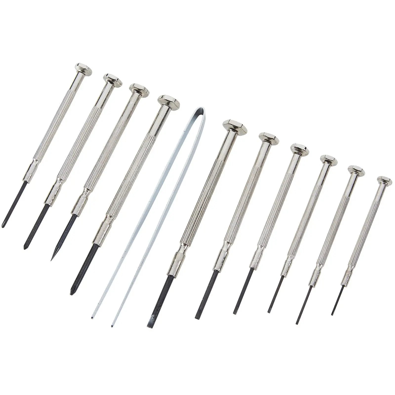 BlueSpot Precision Screwdriver Set with Tweezers 11 Piece Slotted Phillips