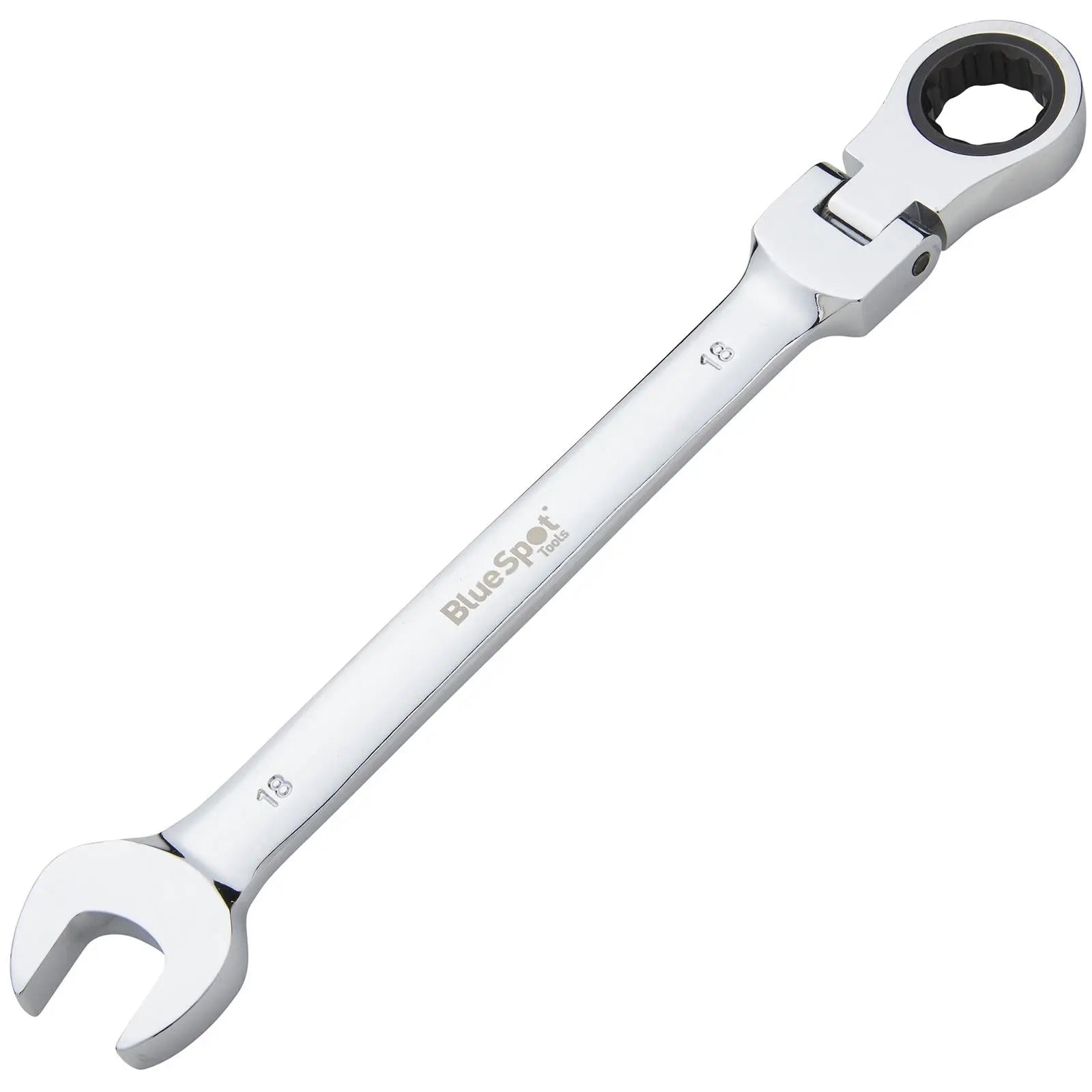 BlueSpot Ratchet Combination Spanner Flexible Head Chrome Vanadium 18mm