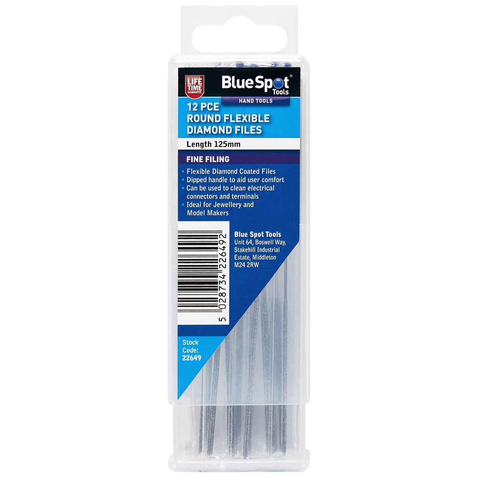 BlueSpot Round Flexible Diamond File Set 12 Piece  White Rose Tools