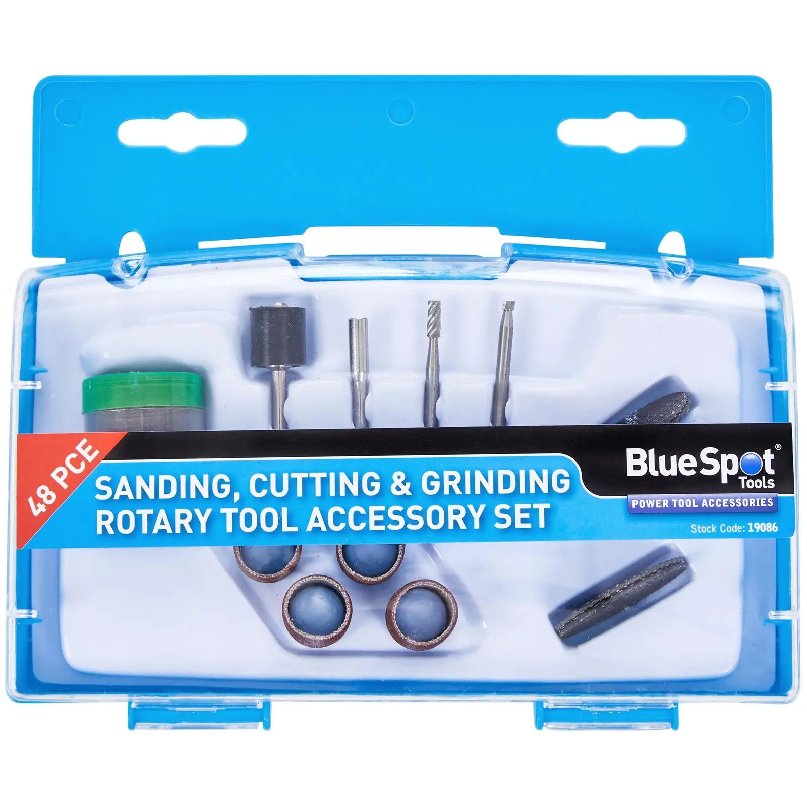 BlueSpot Sanding Cutting and Grinding Rotary Tool Accessory Set 48 Piece White Rose Tools