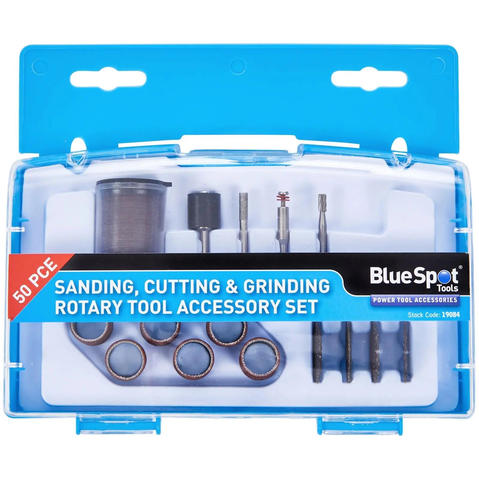 BlueSpot Sanding Cutting and Grinding Rotary Tool Accessory Set 50 Piece White Rose Tools