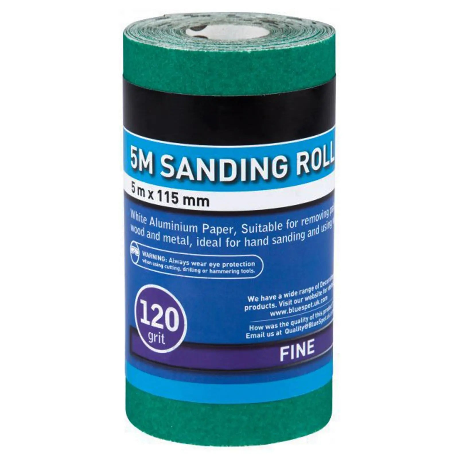 BlueSpot Sanding Paper Roll 5m x 115mm Aluminium Oxide