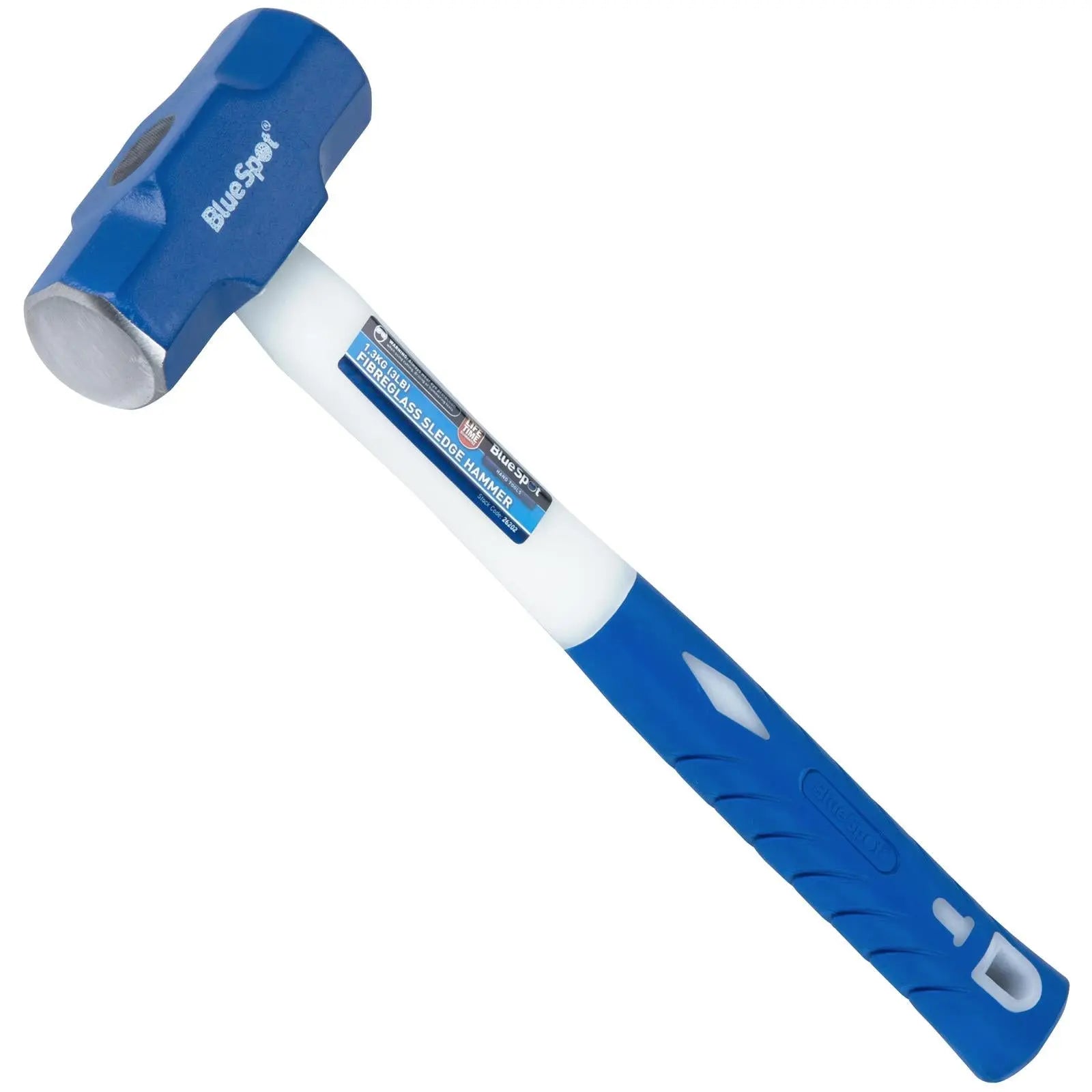 BlueSpot Sledge Hammer 1.3kg 3lb Fibreglass Handle White Rose Tools