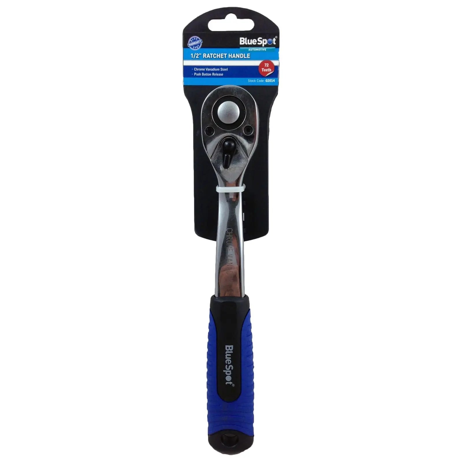 BlueSpot Socket Ratchet Handle Soft Grip Quick Release 72 Tooth 1/4" 3/8" 1/2" Drive