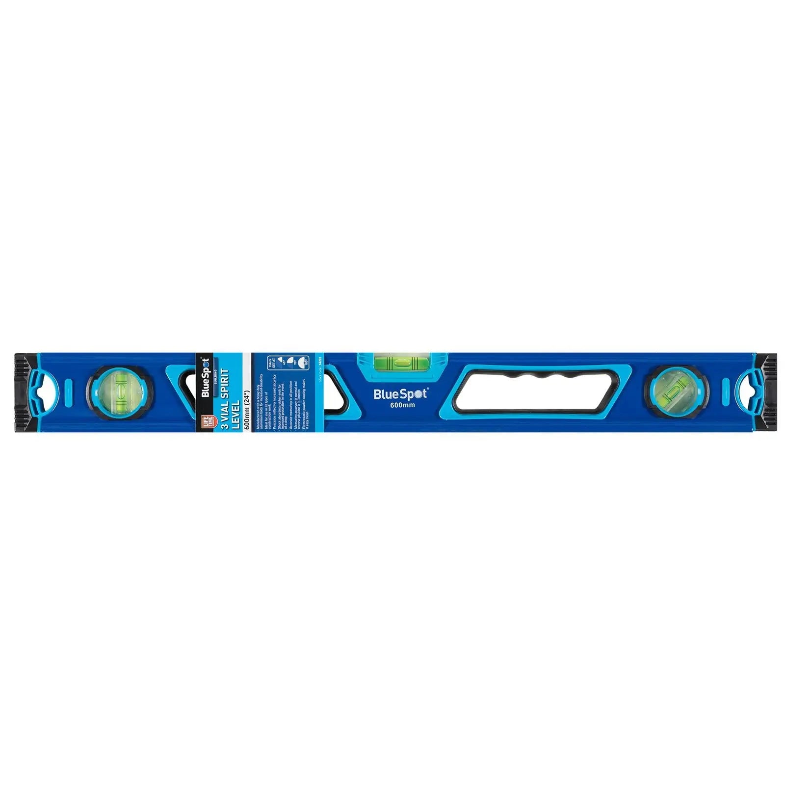 BlueSpot Spirit Level 3 Vial 600mm 24" Aluminium Body
