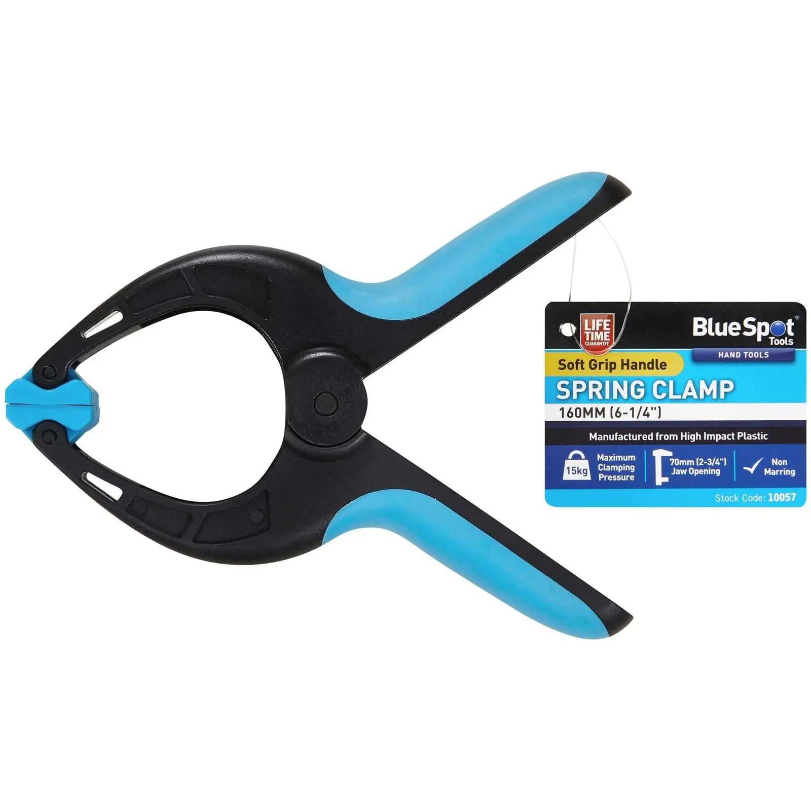 BlueSpot Spring Clamp Non Marring Soft Grip 160mm 6 1/4 White Rose Tools
