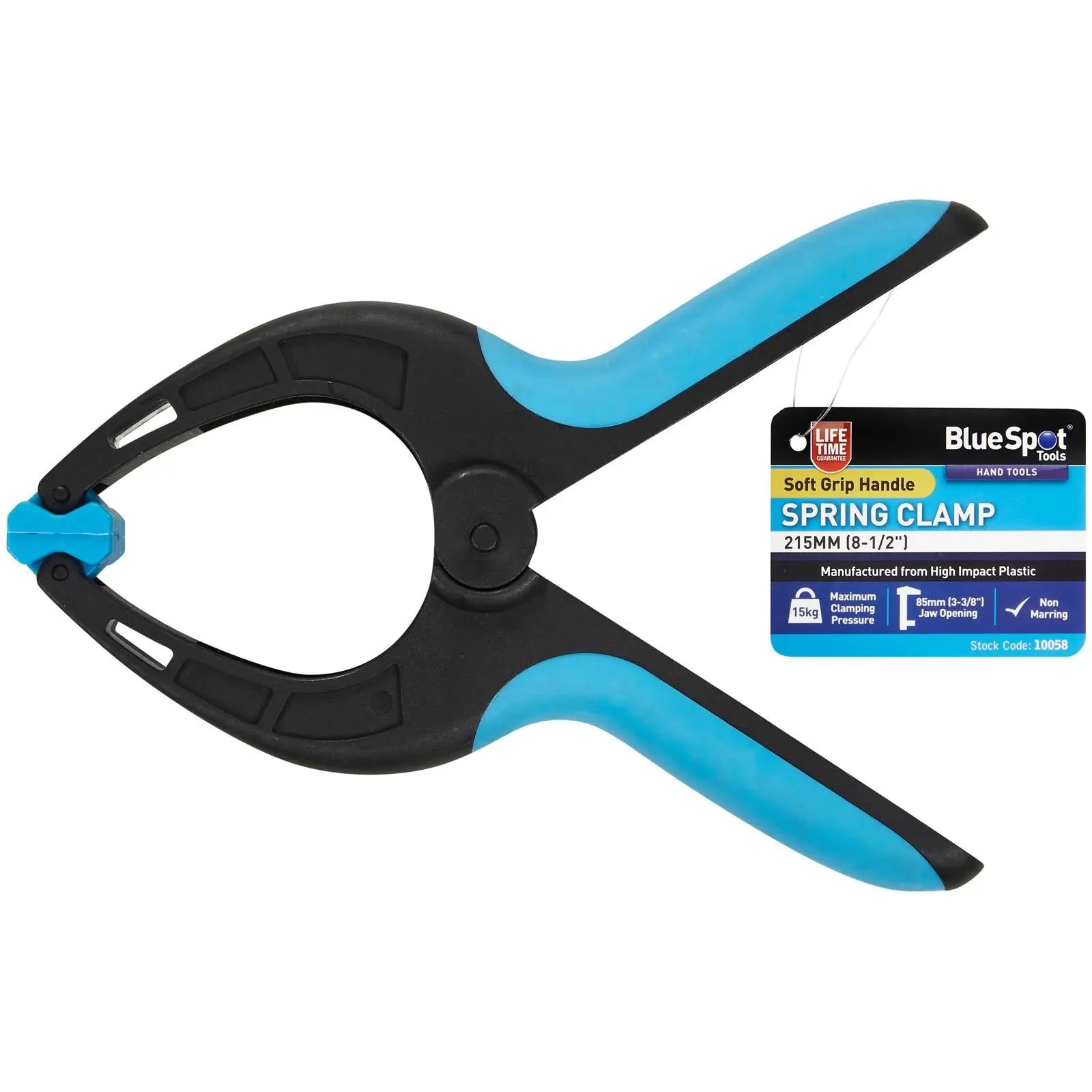BlueSpot Spring Clamp Non Marring Soft Grip 215mm 8 1/2 White Rose Tools