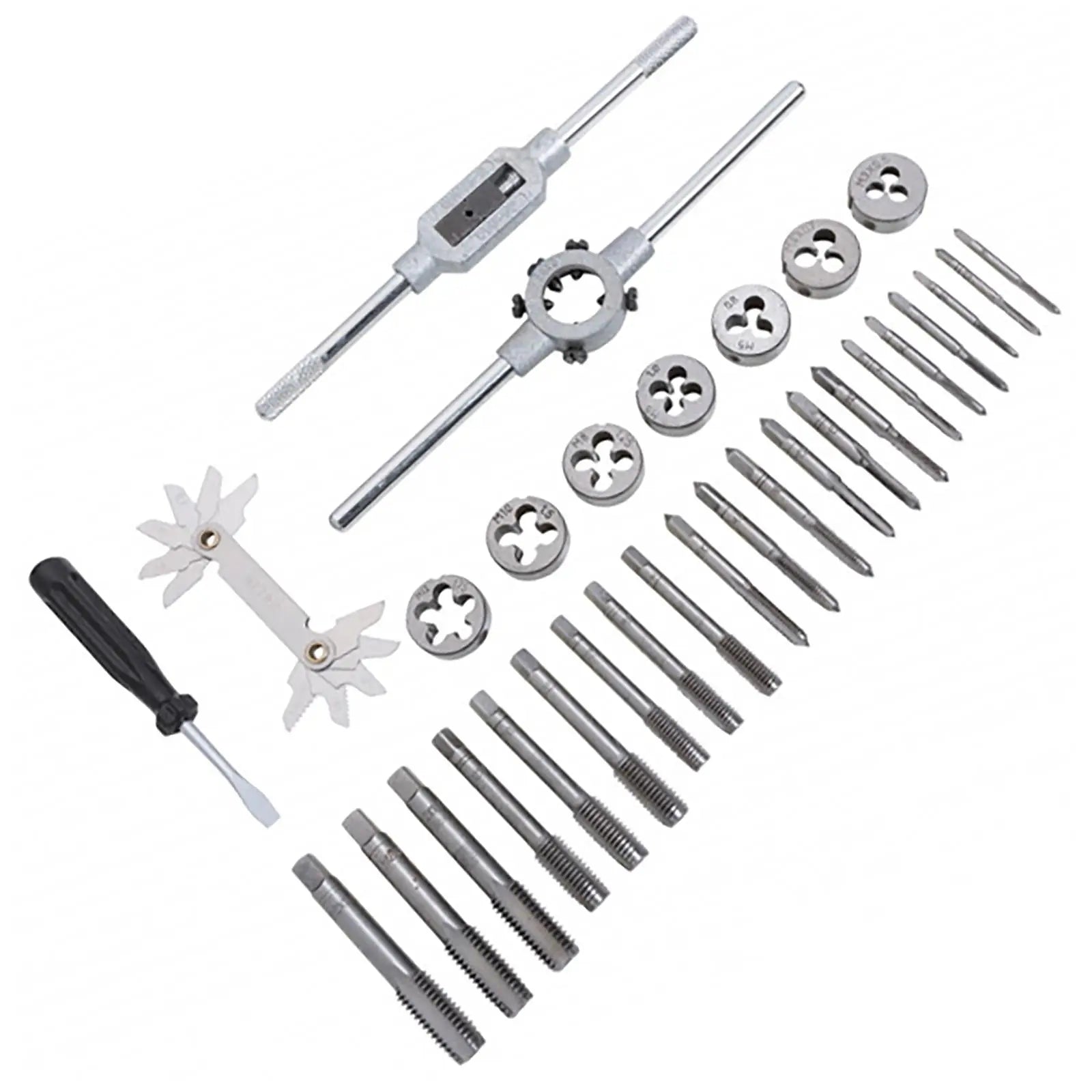 BlueSpot Tap and Die Set Metric 32 Piece M3-M12 Steel Storage Box