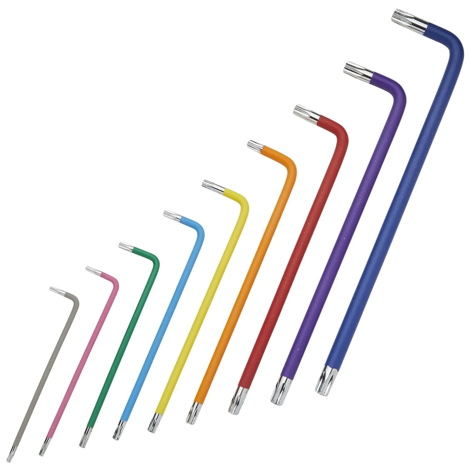 BlueSpot Torx Key Set Extra Long Colour Coded Tamperproof T10-T50 9 Piece