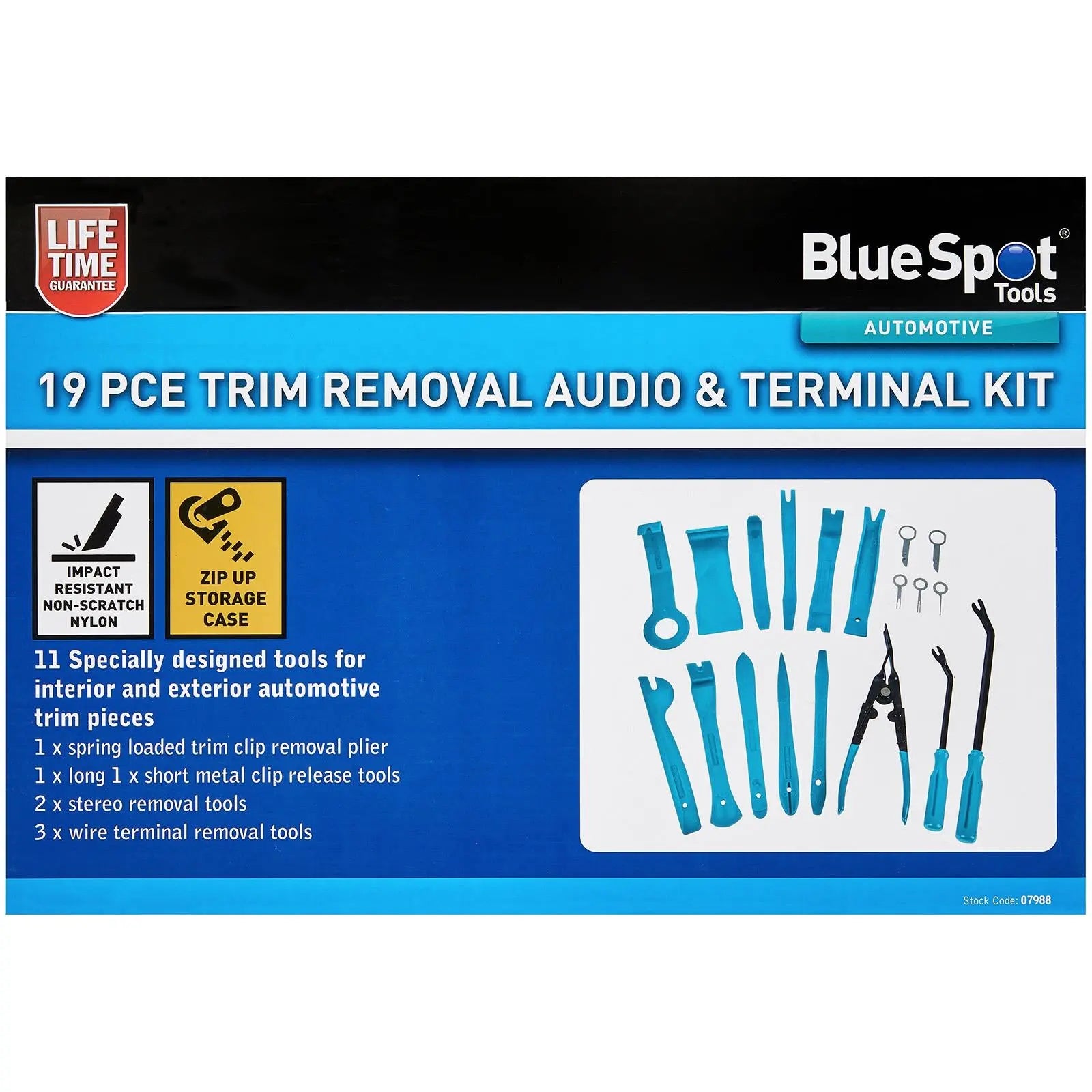 BlueSpot Trim Removal Audio And Terminal Kit 19 Piece White Rose Tools