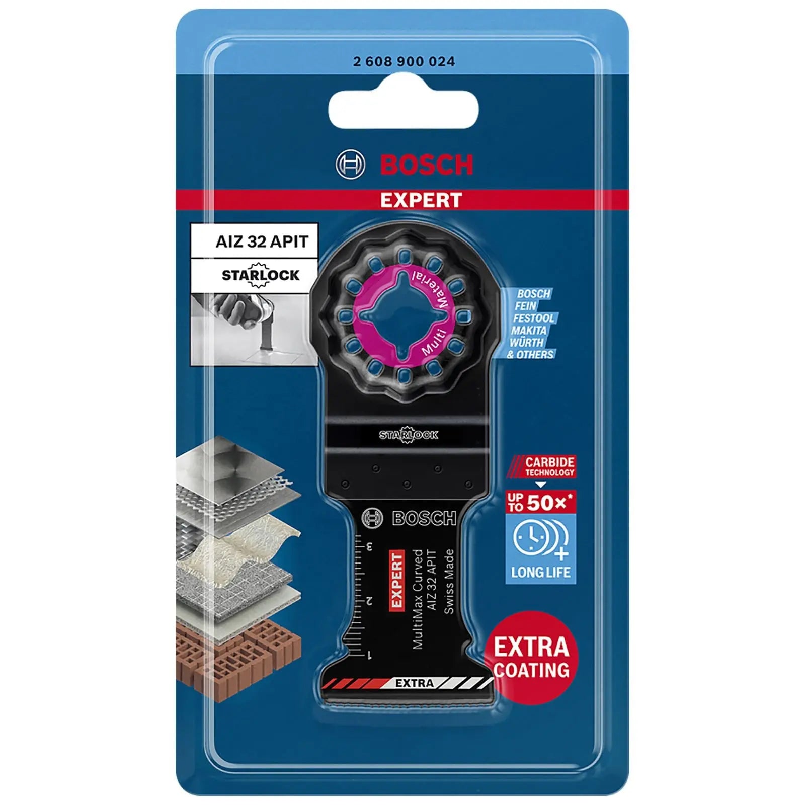 Bosch EXPERT Multi Tool Blade Starlock 32mm x 40mm Carbide Technology AIZ 32 APIT MultiMax  White Rose Tools