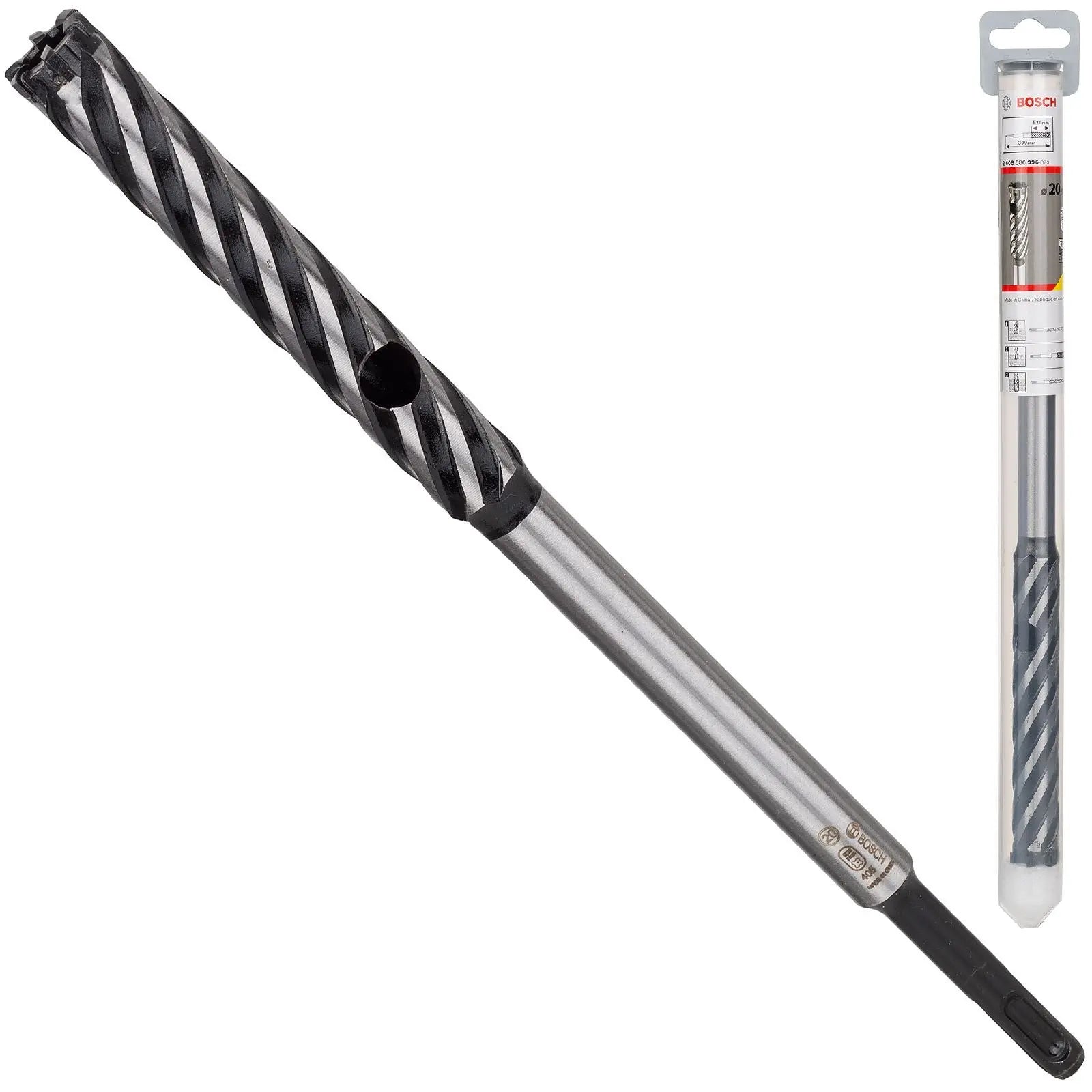 Bosch Rebar Cutter Drill Bit 4 Cutter SDS Plus 9 Reinforced Concrete 300mm 16-32mm (WL:120mm)  White Rose Tools