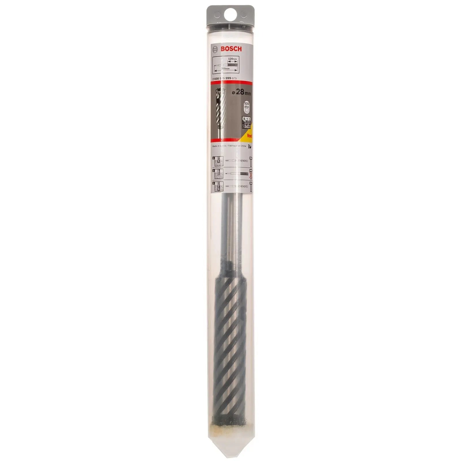 Bosch Rebar Cutter Drill Bit 4 Cutter SDS Plus 9 Reinforced Concrete 300mm 16-32mm (WL:120mm)  White Rose Tools