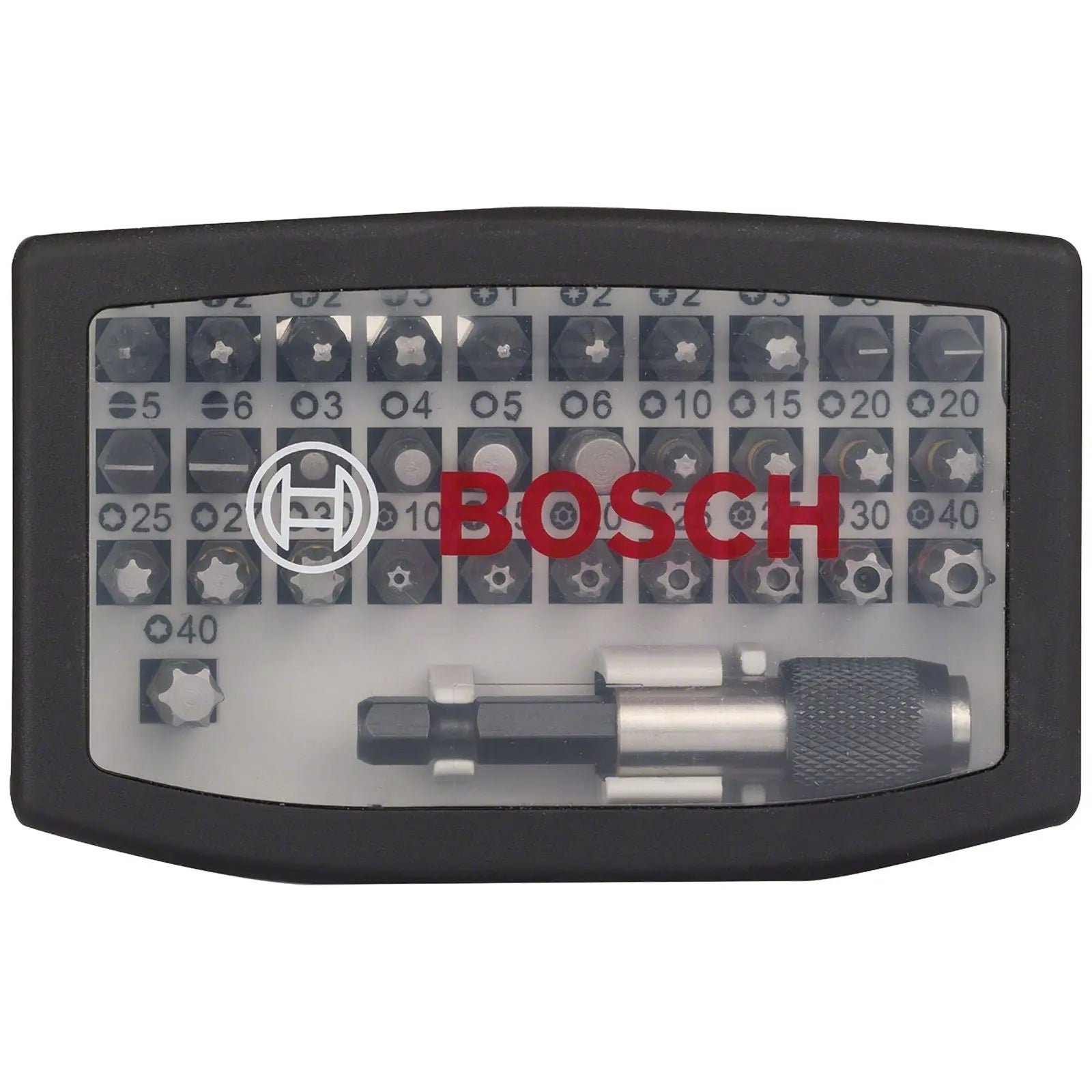 Bosch Screwdriver Bit Set 32 Piece Quick Change Bit Holder in Case White Rose Tools