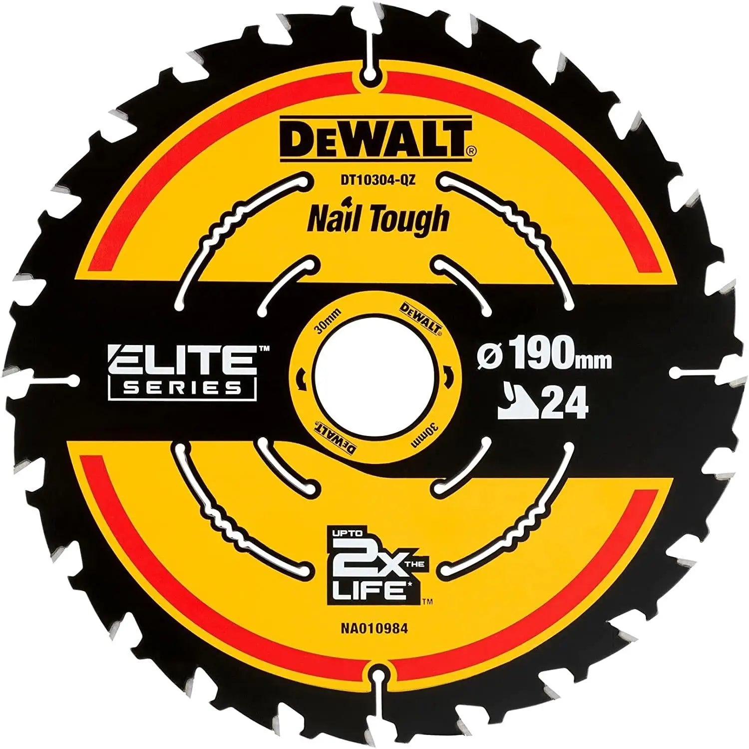 DeWalt Elite Circular Saw Blade 190mm x 30mm 24T Wood Cutting Framing DT10304 White Rose Tools