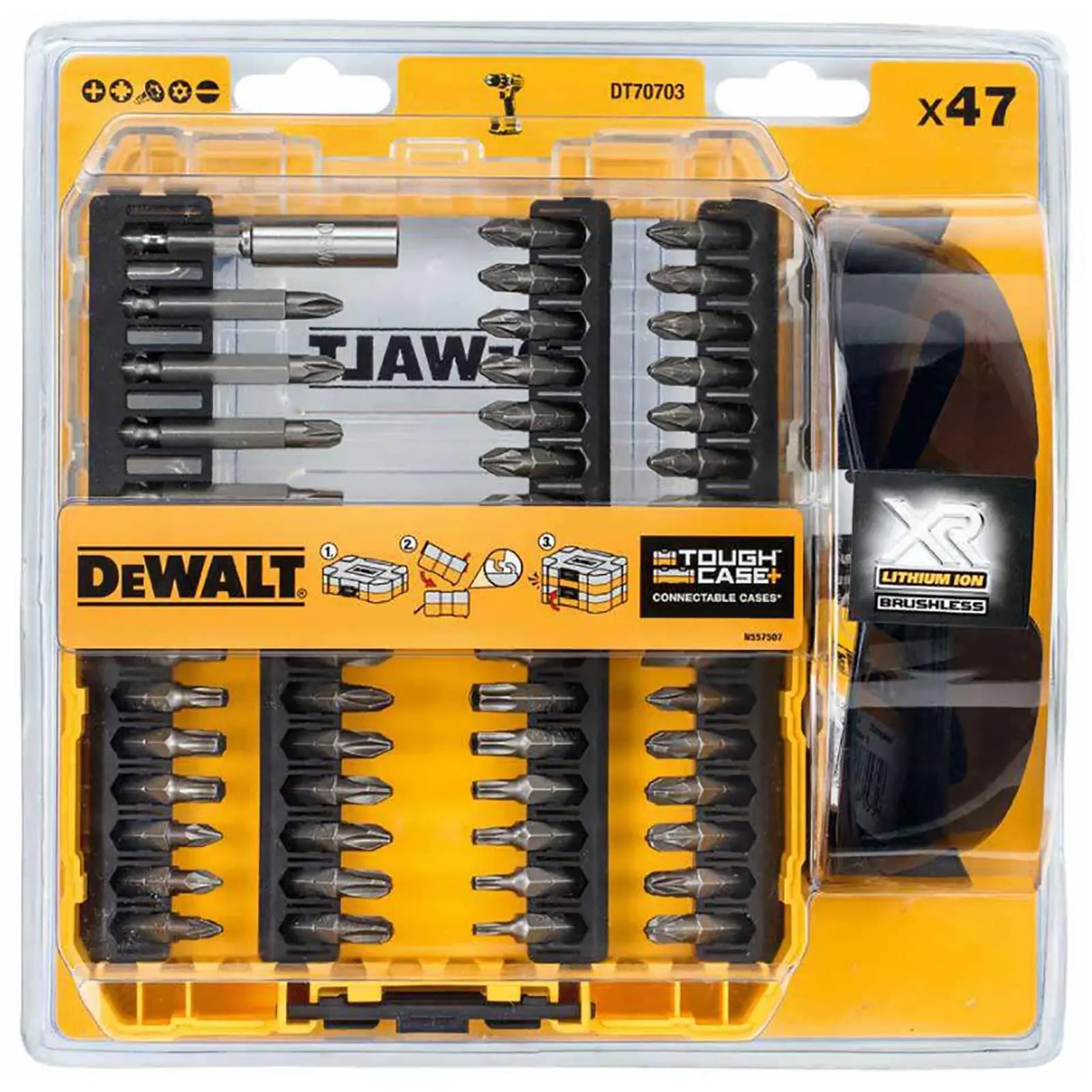 DeWalt Screwdriver Bit Set 47 Piece with Safety Glasses in Tough Case