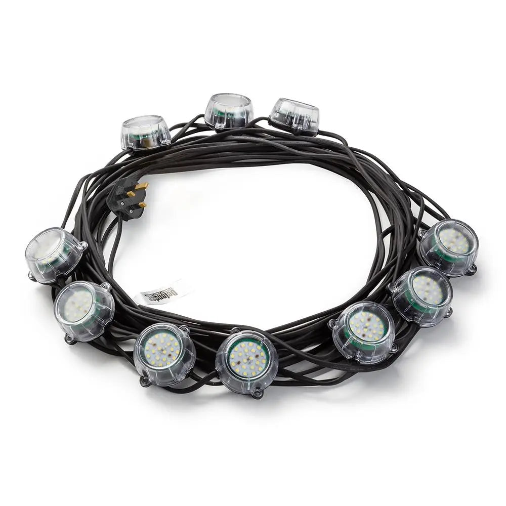 Defender 50W Heavy Duty LED Encapsulated Festoon String Lights 22m 230V E89353 White Rose Tools