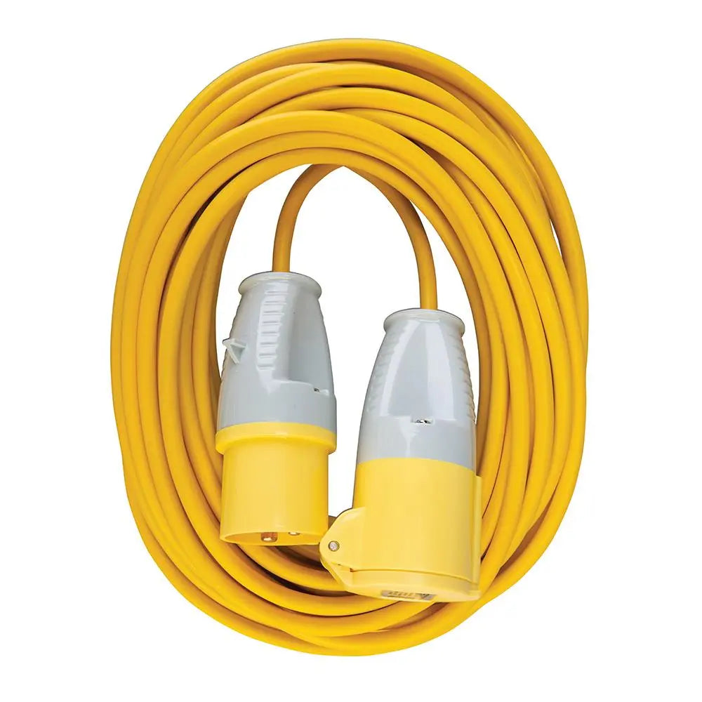 Defender Extension Lead Yellow 1.5mm2 16A 14m 110V E85111 White Rose Tools