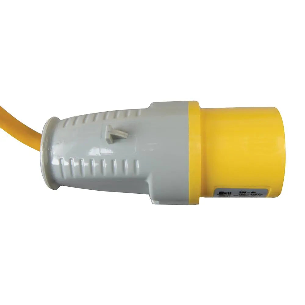 Defender Extension Lead Yellow 1.5mm2 16A 25m 110V E85230  White Rose Tools