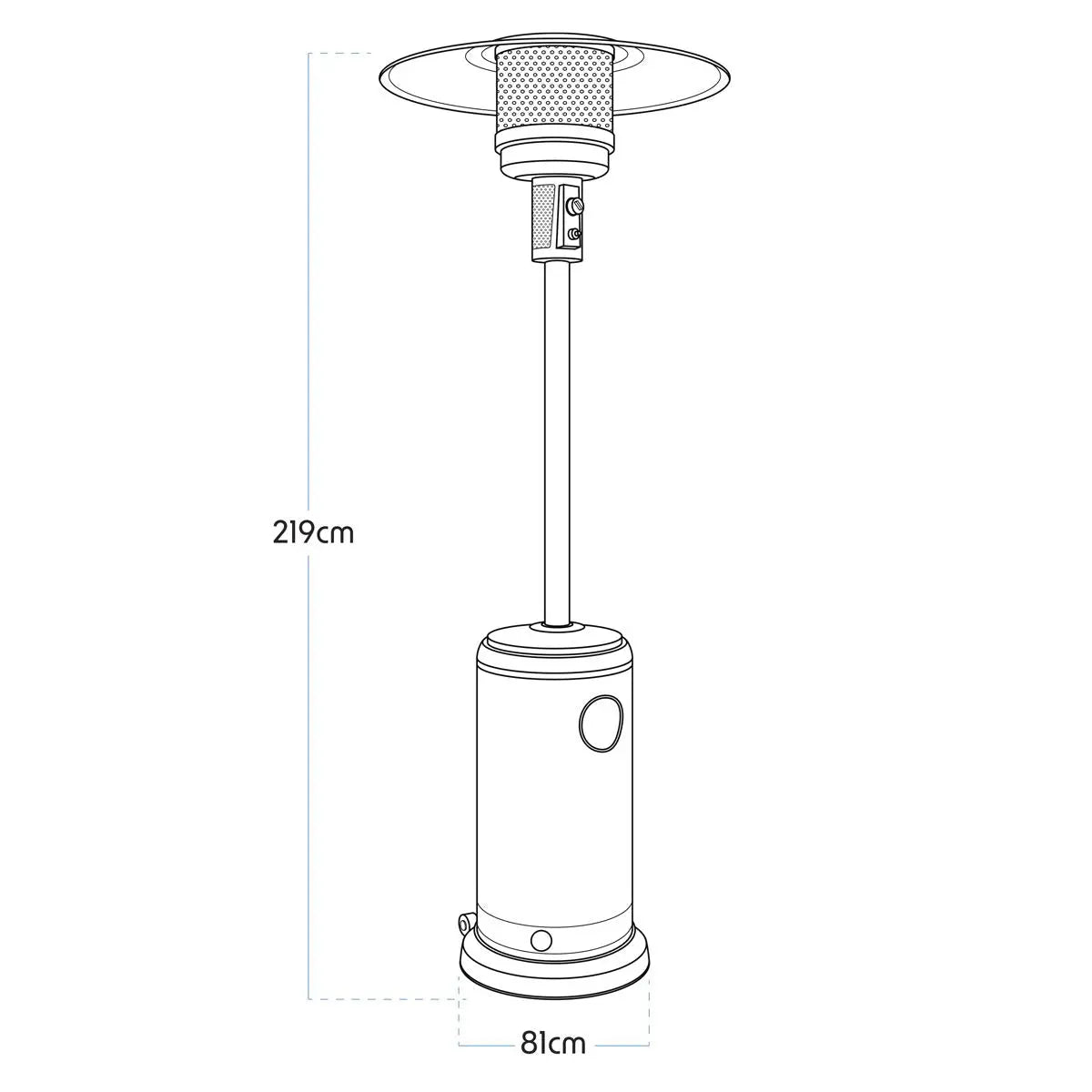 Dellonda 13kW Stainless Steel Commercial Gas Outdoor Garden Patio Heater, Wheels  White Rose Tools