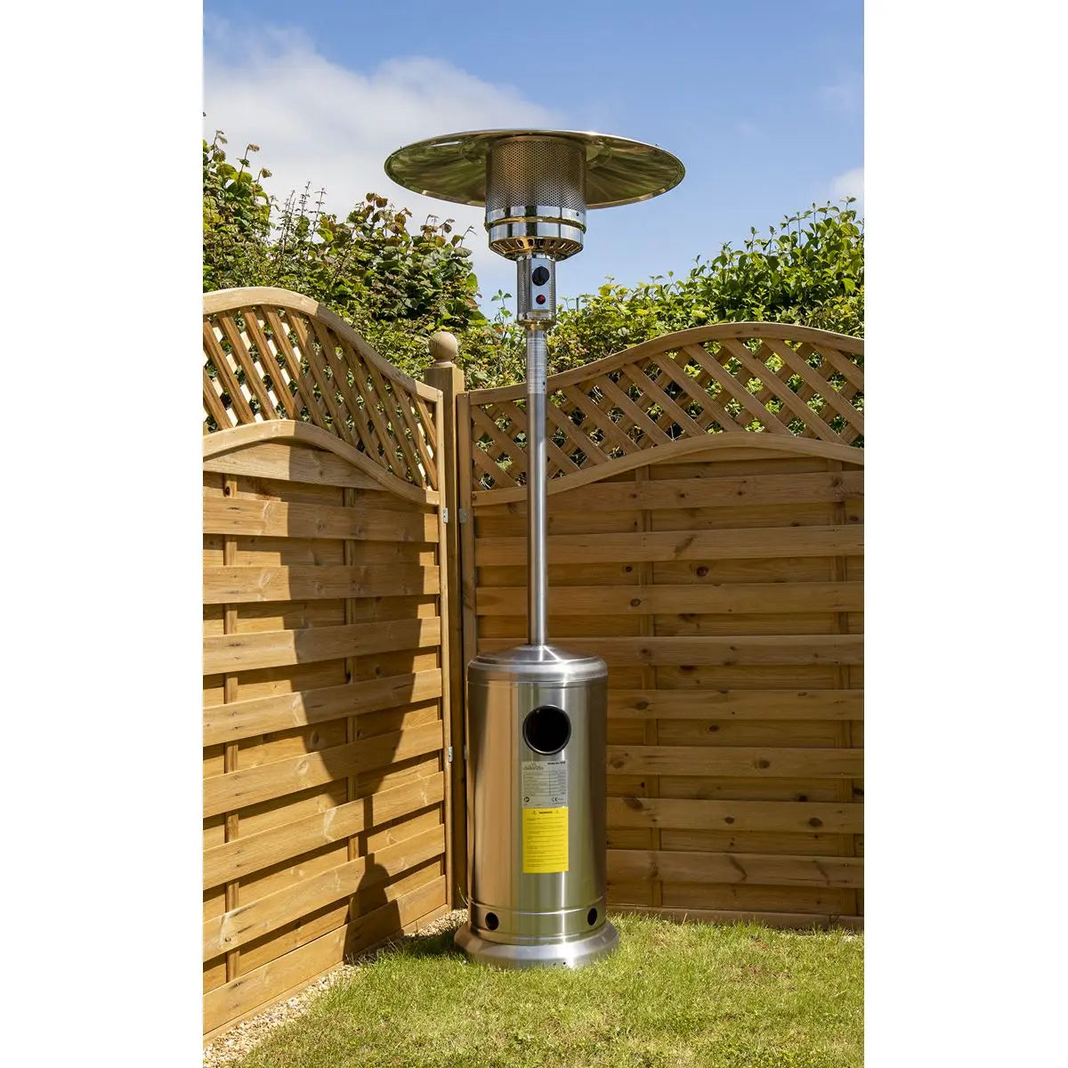 Dellonda 13kW Stainless Steel Commercial Gas Outdoor Garden Patio Heater, Wheels  White Rose Tools