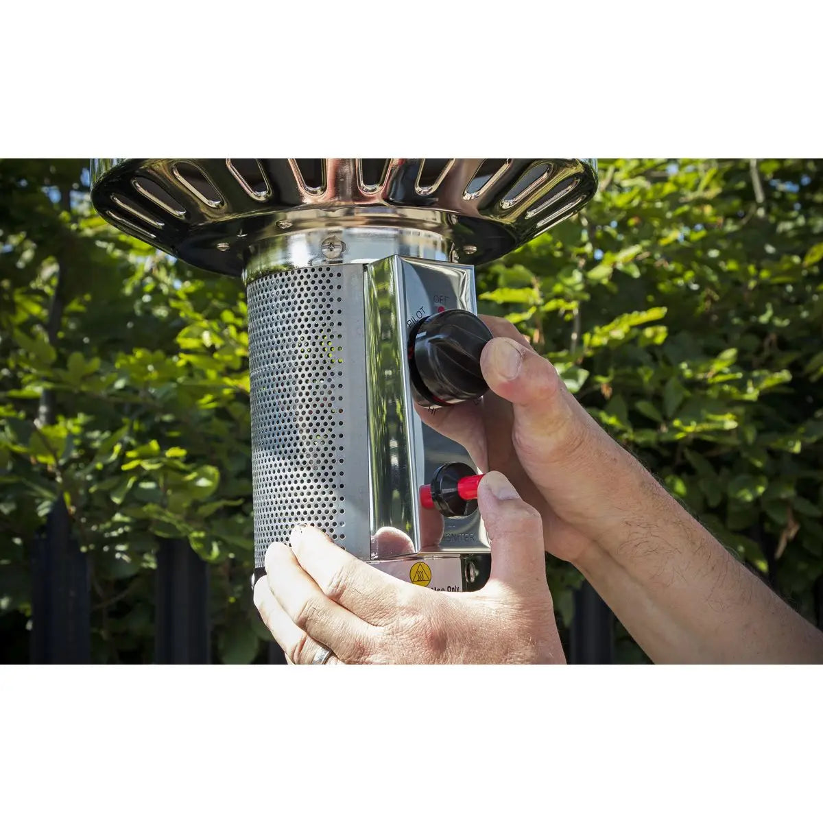 Dellonda 13kW Stainless Steel Commercial Gas Outdoor Garden Patio Heater, Wheels  White Rose Tools