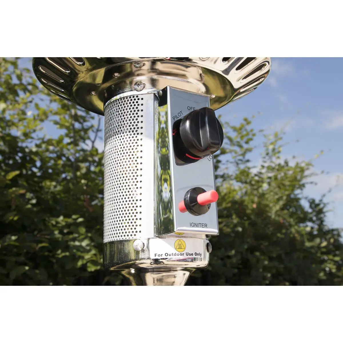 Dellonda 13kW Stainless Steel Commercial Gas Outdoor Garden Patio Heater, Wheels  White Rose Tools