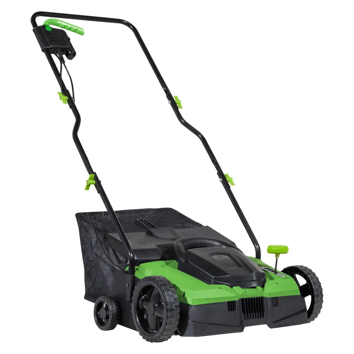 Dellonda 1500W Electric 2-in-1 Scarifier with 5-Heights, 36cm Cutting Diameter, 45L Grass Collection Bag, 10m Mains Cable, Hand Push  White Rose Tools