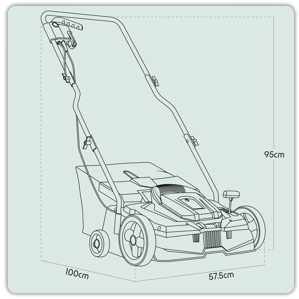 Dellonda 1500W Electric 2-in-1 Scarifier with 5-Heights, 36cm Cutting Diameter, 45L Grass Collection Bag, 10m Mains Cable, Hand Push  White Rose Tools