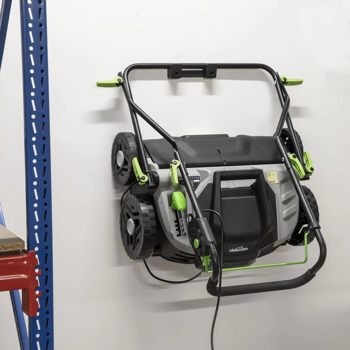 Dellonda 1500W Electric 2-in-1 Scarifier with 5-Heights, 36cm Cutting Diameter, 45L Grass Collection Bag, 10m Mains Cable, Hand Push  White Rose Tools