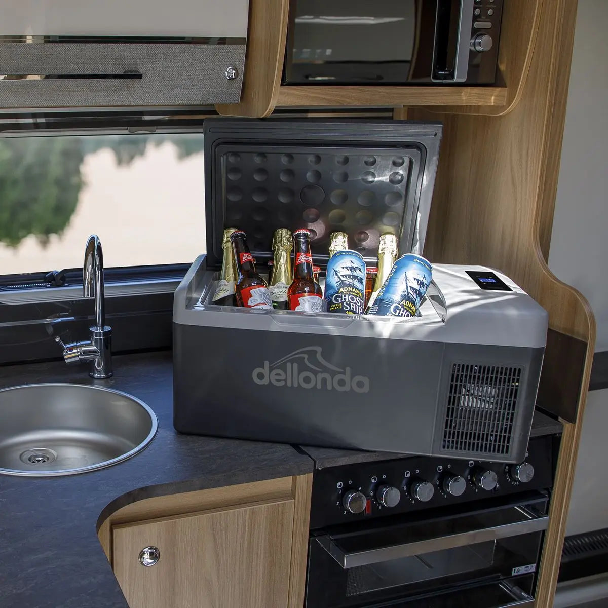 Dellonda 15L Portable Compressor Car Fridge Electric Camping Cool Box 12/24V White Rose Tools