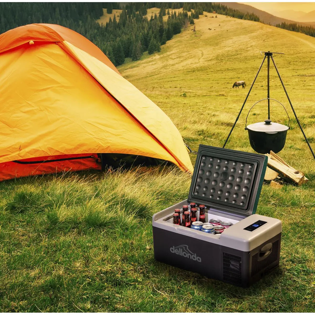 Dellonda 15L Portable Compressor Car Fridge Electric Camping Cool Box 12/24V White Rose Tools