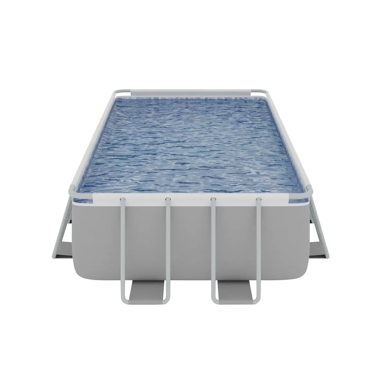Dellonda 18ft Deluxe Steel Frame Swimming Pool, Rectangular with Filter Pump  White Rose Tools