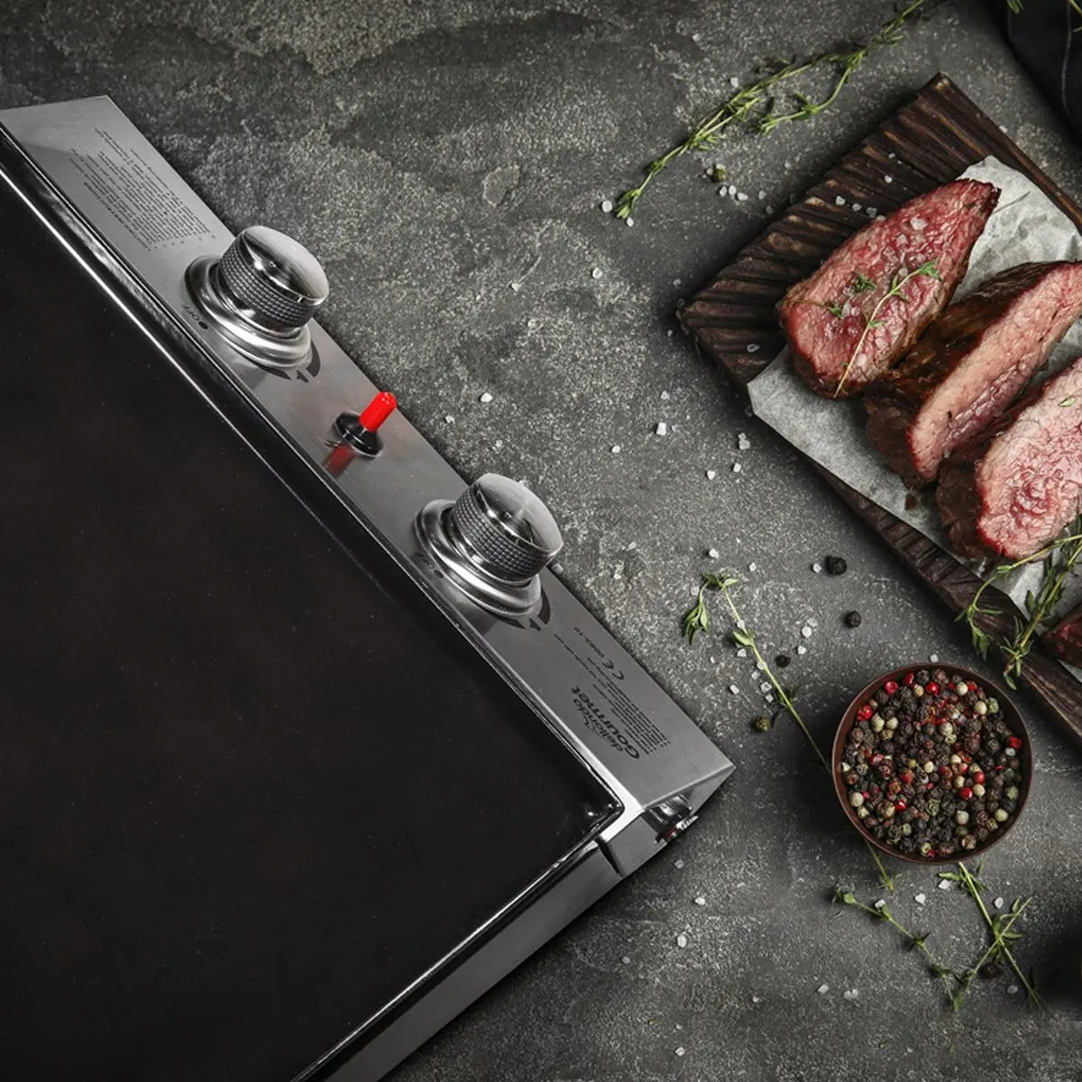 Dellonda 2 Burner Portable Gas Plancha 5kW BBQ Griddle, Stainless Steel White Rose Tools