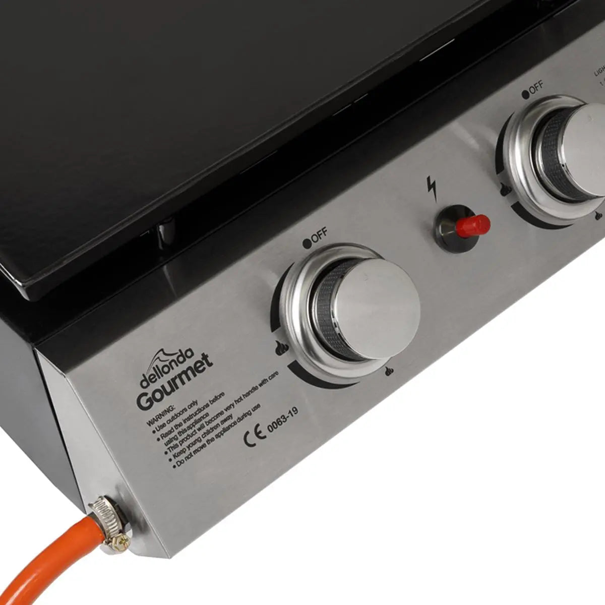 Dellonda 2 Burner Portable Gas Plancha 5kW BBQ Griddle, Stainless Steel White Rose Tools