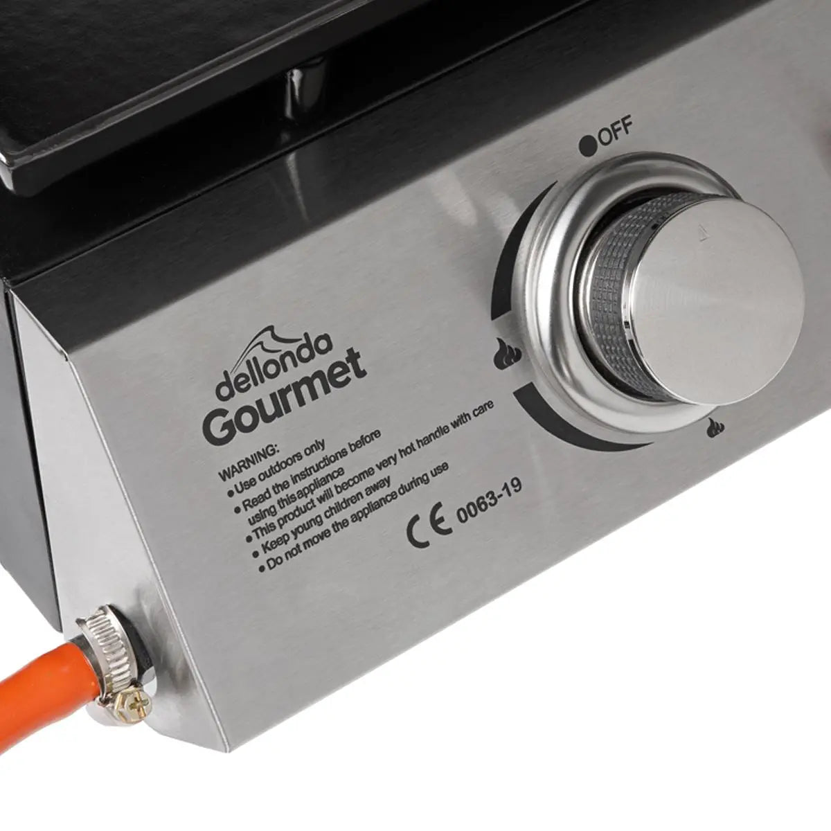 Dellonda 2 Burner Portable Gas Plancha 5kW BBQ Griddle, Stainless Steel White Rose Tools