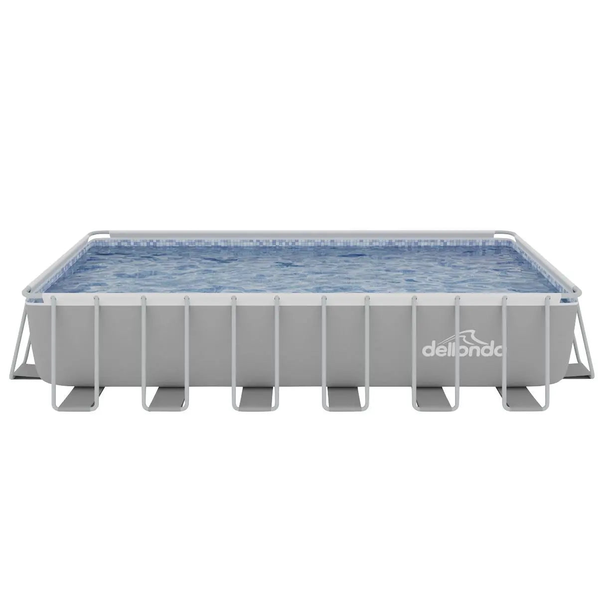 Dellonda 25ft Deluxe Steel Frame Swimming Pool with Step Ladder, Ground Covers and Filter Pump  White Rose Tools